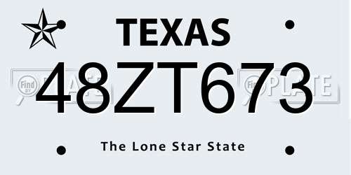 48ZT673 Texas License Plate