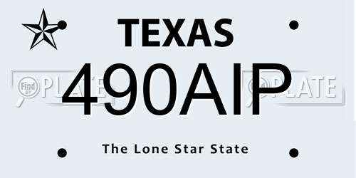 490AIP Texas License Plate