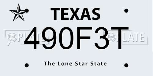 490F3T Texas License Plate