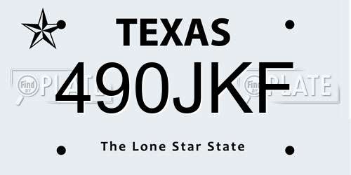 490JKF Texas License Plate