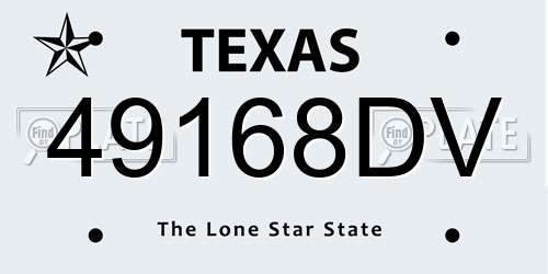49168DV Texas License Plate