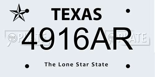 4916AR Texas License Plate