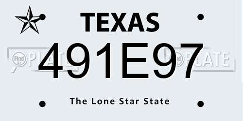 491E97 Texas License Plate