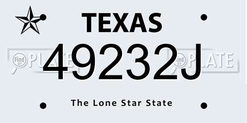 49232J Texas License Plate