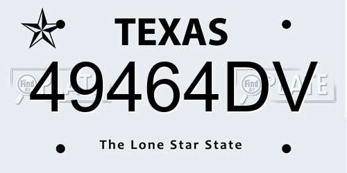 49464DV Texas License Plate