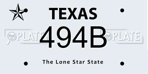 494B Texas License Plate