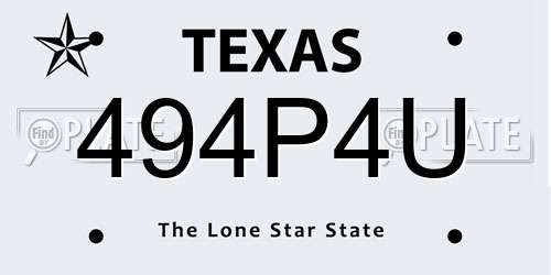 494P4U Texas License Plate
