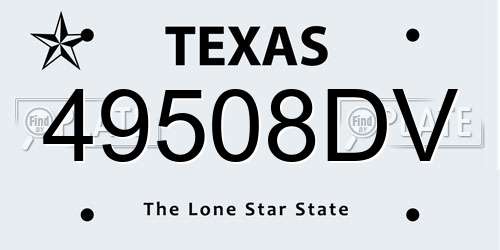 49508DV Texas License Plate