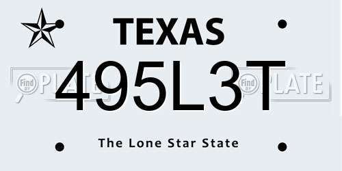 495L3T Texas License Plate