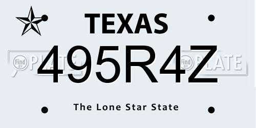 495R4Z Texas License Plate