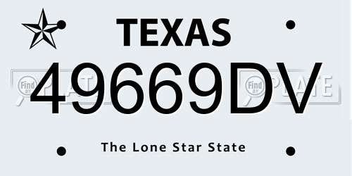 49669DV Texas License Plate