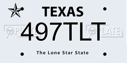 497TLT Texas License Plate