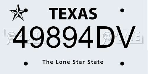 49894DV Texas License Plate