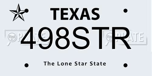 498STR Texas License Plate