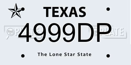 4999DP Texas License Plate