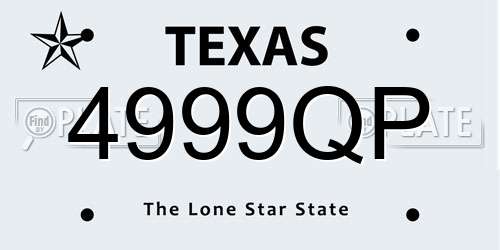 4999QP Texas License Plate