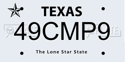 49CMP9 Texas License Plate