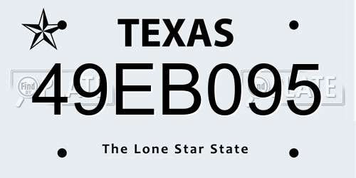 49EB095 Texas License Plate