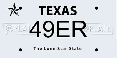 49ER Texas License Plate