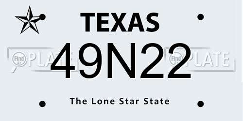 49N22 Texas License Plate