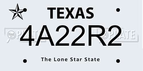 4A22R2 Texas License Plate