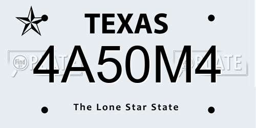4A50M4 Texas License Plate