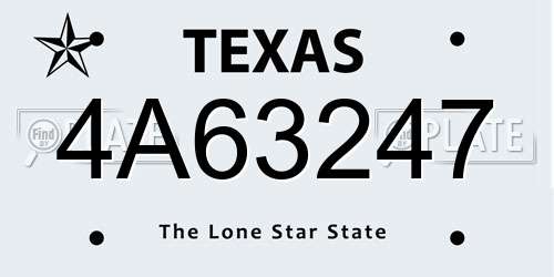 4A63247 Texas License Plate