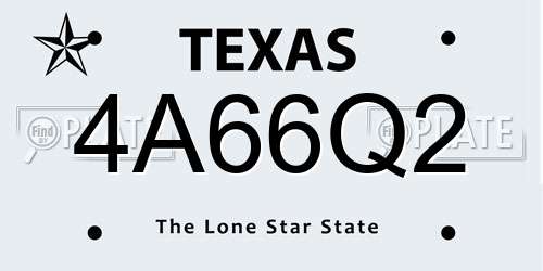 4A66Q2 Texas License Plate