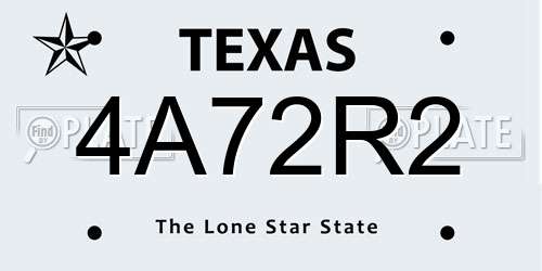 4A72R2 Texas License Plate