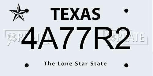 4A77R2 Texas License Plate