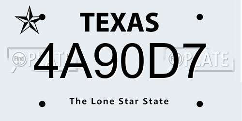 4A90D7 Texas License Plate