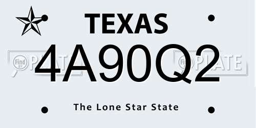 4A90Q2 Texas License Plate
