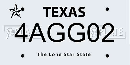 4AGG02 Texas License Plate
