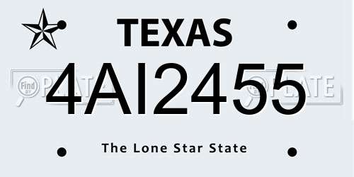 4AI2455 Texas License Plate