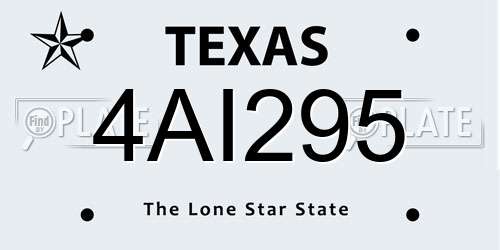 4AI295 Texas License Plate