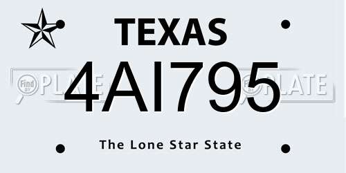 4AI795 Texas License Plate