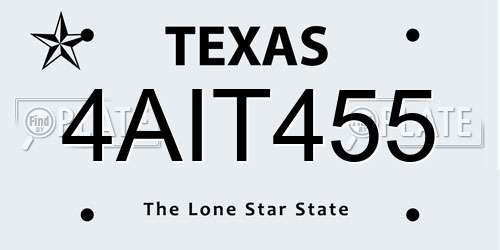 4AIT455 Texas License Plate