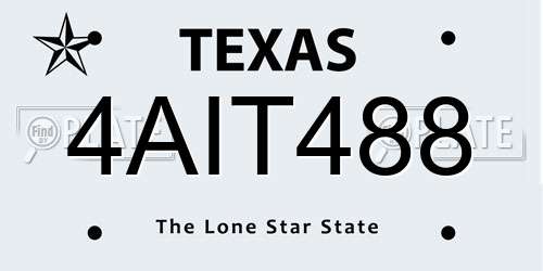 4AIT488 Texas License Plate