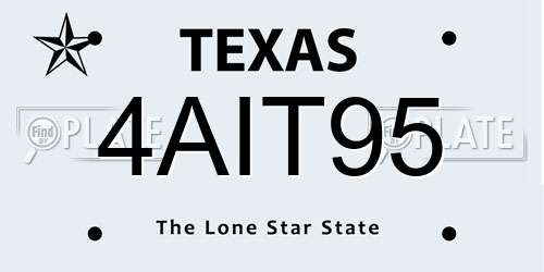 4AIT95 Texas License Plate