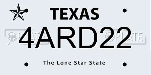 4ARD22 Texas License Plate