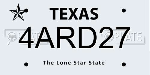 4ARD27 Texas License Plate