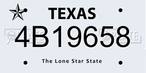 4B19658 Texas License Plate