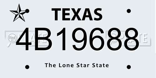 4B19688 Texas License Plate