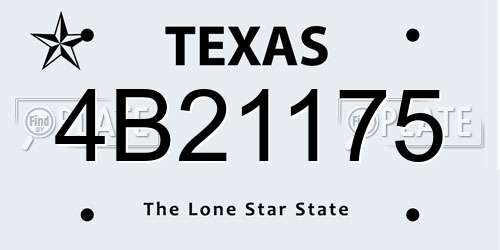 4B21175 Texas License Plate
