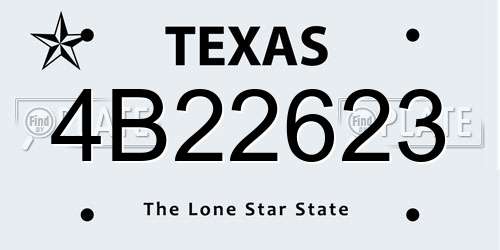 4B22623 Texas License Plate