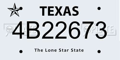 4B22673 Texas License Plate