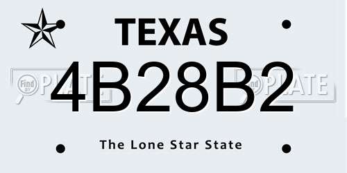 4B28B2 Texas License Plate