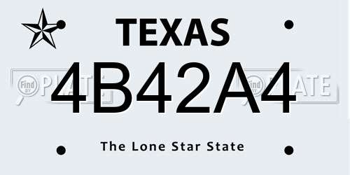 4B42A4 Texas License Plate