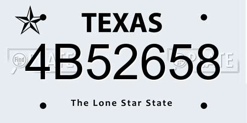 4B52658 Texas License Plate
