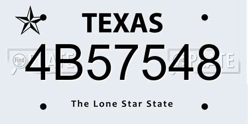 4B57548 Texas License Plate
